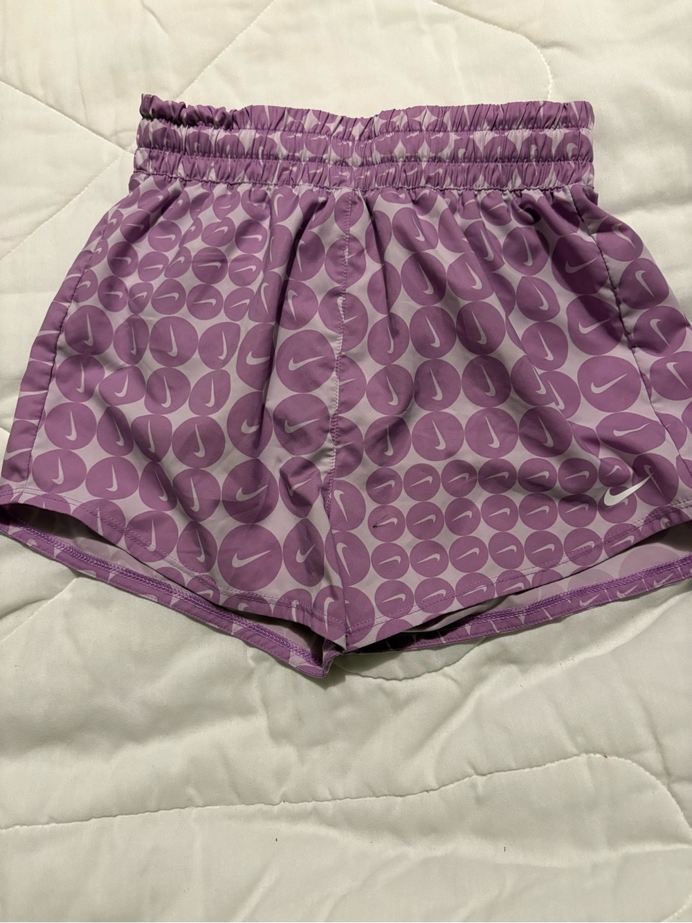 Nike Purple Dot-Print Kids Running Shorts